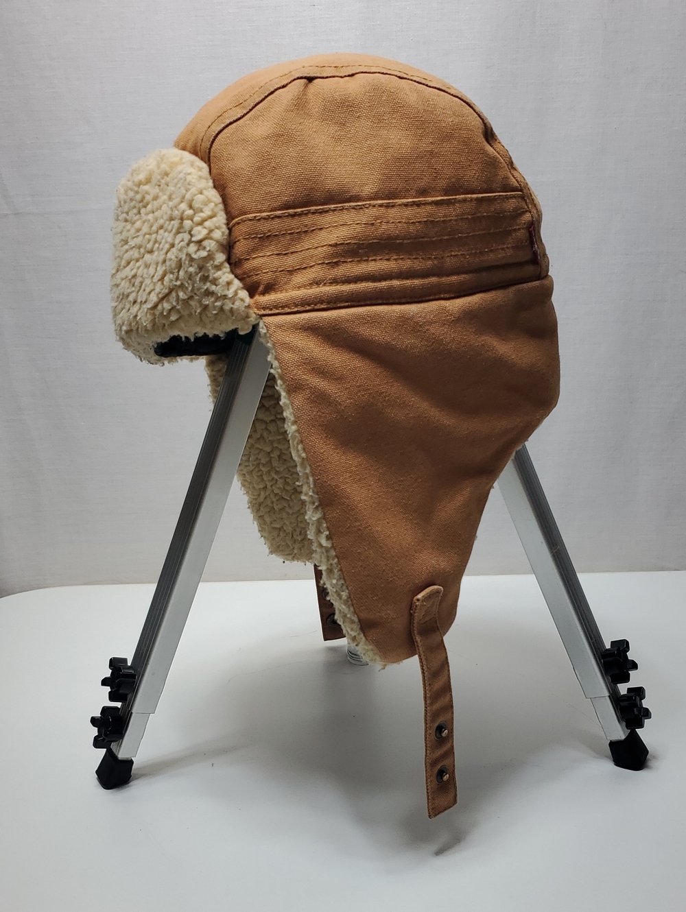 Levi's Men's Brown Canvas Trapper Hat with Sherpa Fleece Ear Flaps Winter Warm